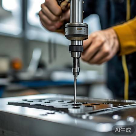 打孔步骤进行中