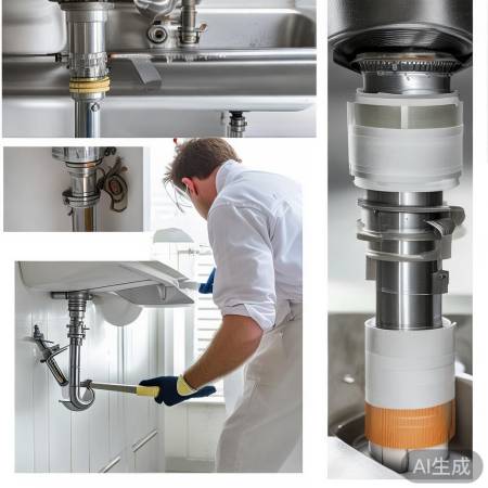 更换排水管，生料带密封