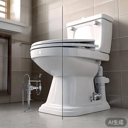 “掀开马桶底座，见电磁水阀”