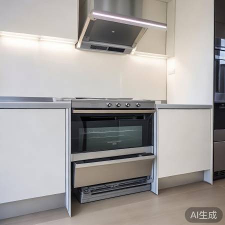 厨房电器一体，节省空间整洁。