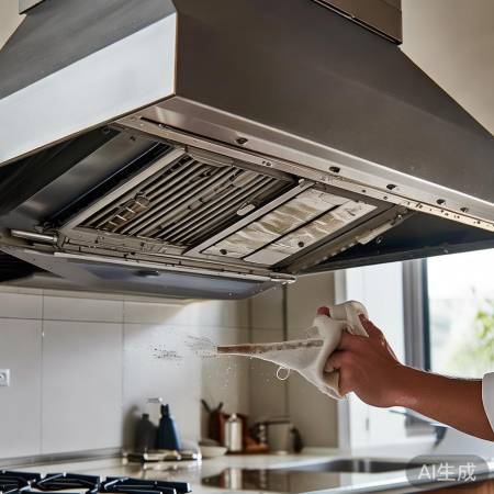 清洁油烟机内部，为新机油做准备