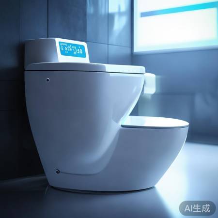 智能马桶圆形设计，轻松享受舒适生活