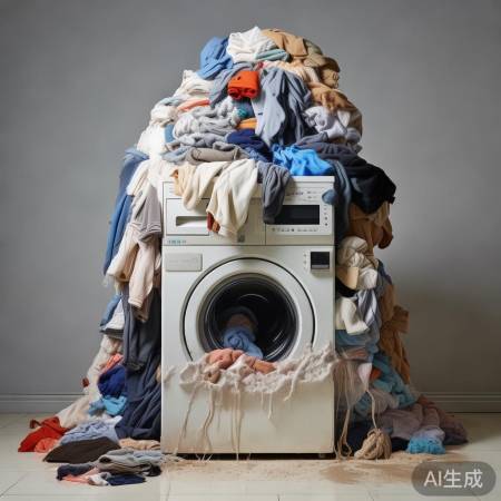 洗衣机衣物堆叠不均,震动剧烈。