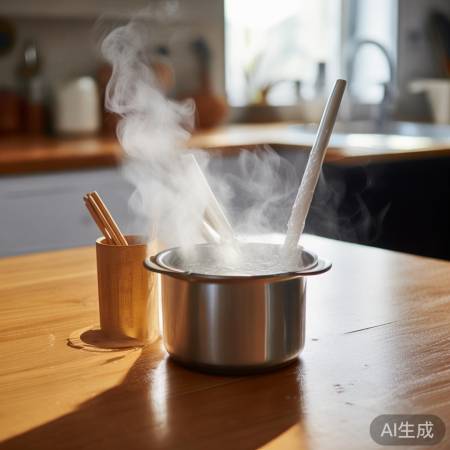 热水泡筷，辅助消毒