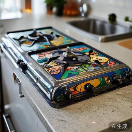 燃气灶盖子图案多,创意点缀厨房