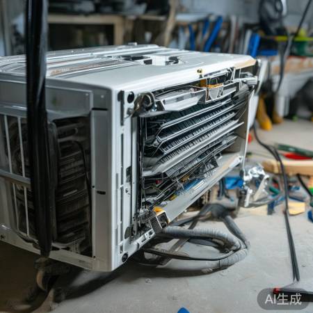 拆解空调,找油分离器