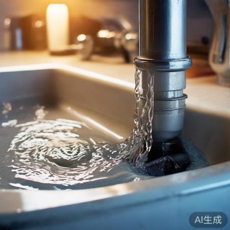 水管堵塞，水流不畅。