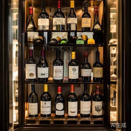 红酒柜摆酒如书架，年份产区分类