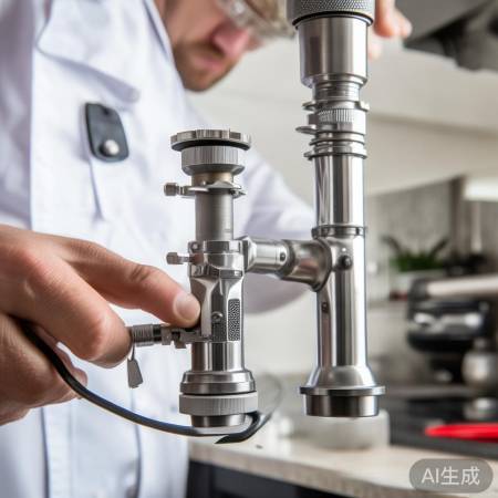 “安装止回阀，方向要正确。”