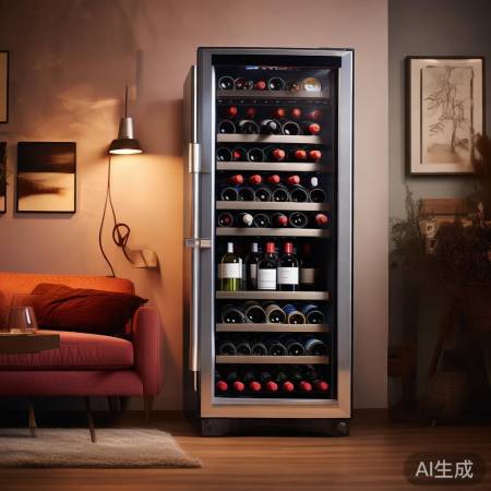 红酒柜子家庭版效果图：精致收纳，美酒伴侣