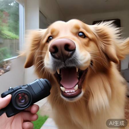 小狗装凶拍照，笑料百出