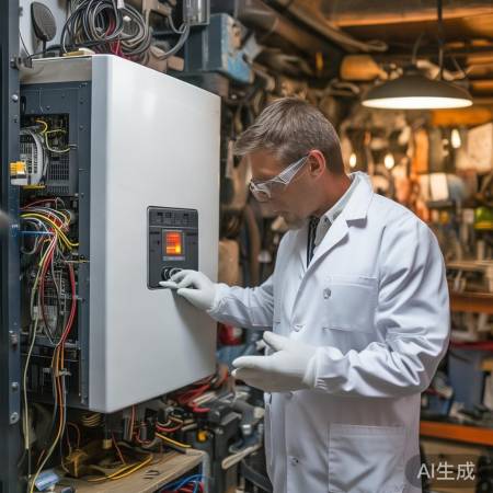 师傅检修壁挂炉,电路老化问题。