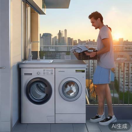 阳台无洗衣机，这款洗手台设计你值得拥有