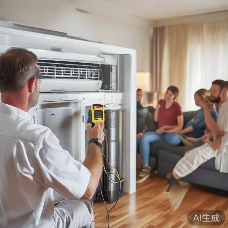 空调维修师傅细心服务