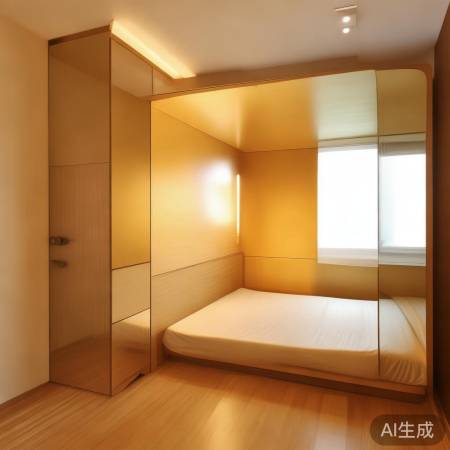 主卧空间小，一体设计显拥挤