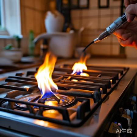 燃气灶旁刷燃气牙刷,节能环保生