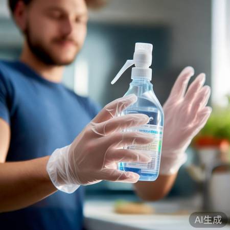消毒液使用，戴手套保手部健康