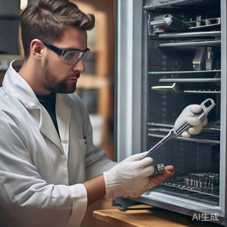 拆冰箱后盖,拧螺丝