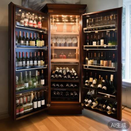 酒柜摆放技巧:底部角落佳