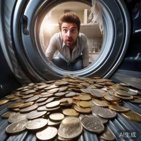 男子意外之举：洗衣机成金钱收纳箱