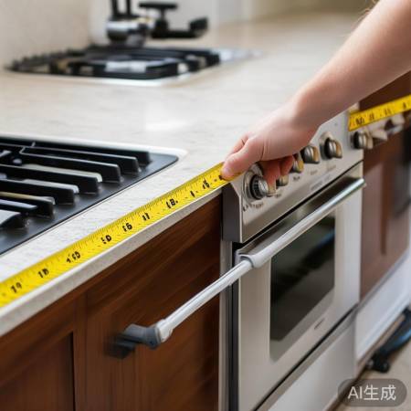 测量燃气灶至管道距离加余量