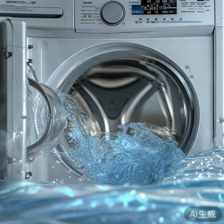 洗衣机旋转洗涤衣物