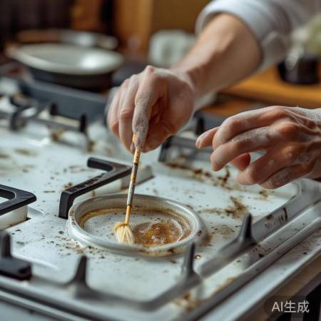 燃气灶清洁，角落不留痕