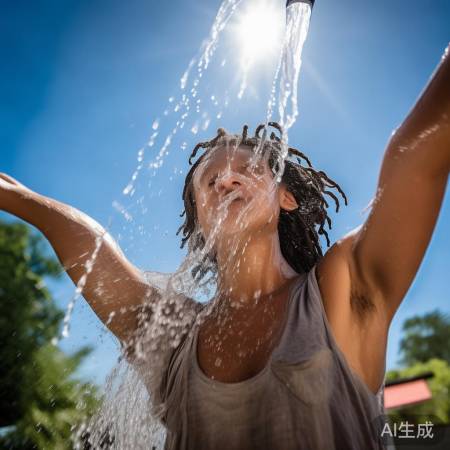 凉水冲洗，清爽宜人