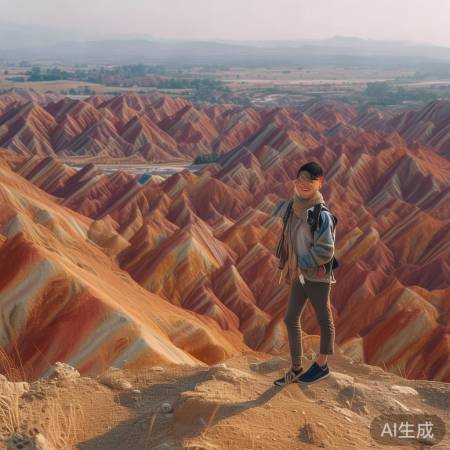 撒贝宁丹霞山休闲时光