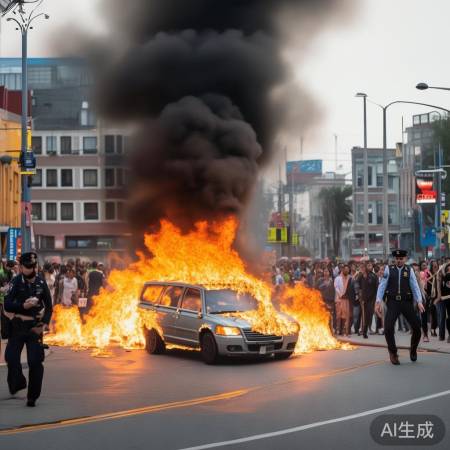 电动车路口突发自燃！交警快速扑救，惊险瞬间曝光